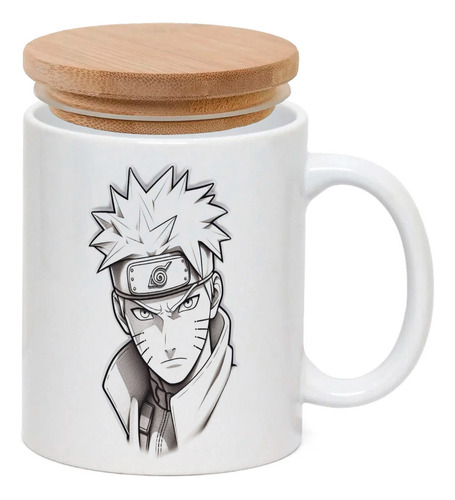 Caneca Branca Tampa Ninja Naruto 02