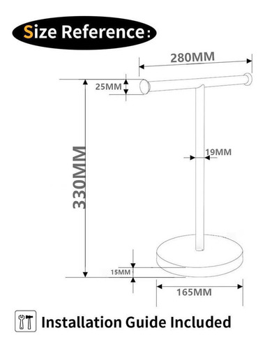 Soporte De Toalla En Forma De T De Acero Inoxidable B