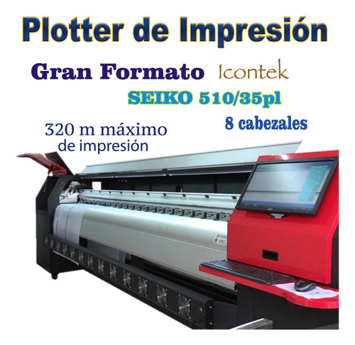 Plotter De Impresión 720 Dpi, Gran Formato Icontek 510/35pl (Usado)