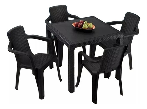 Comedor Rimax Mesa Eterna + 4 Sillas Eterna Con Brazos