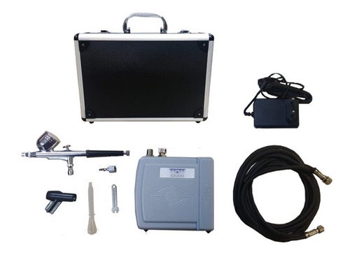 Imagem 3 de 7 de Kit P/ Maquiagem Airbrush-mini Compressor+aerógrafo
