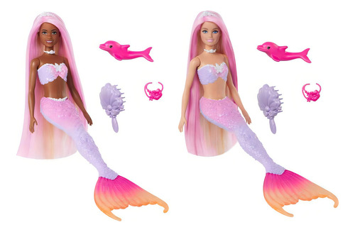 Barbie Fantasía Muñeca Sirenas Colores Mágicos Mattel