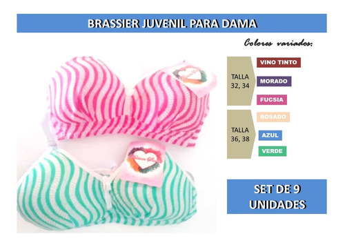 Set De Brassier, Sostenes Juveniles Dama Tripack, Docena