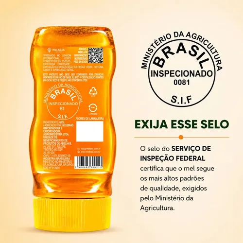 Melbras Mel de Flores de Laranjeira 300 g Squeeze — Puro, SIF 81