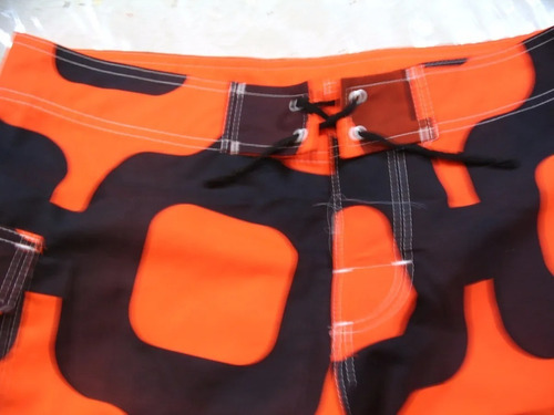 Traje De Baño Malla Hombre Xl Naranja Fluo Y Negro Leer El K