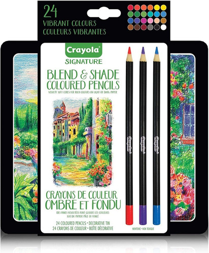 Lápices De Dibujo Crayola 24 Colores / Estuche Lata