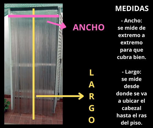 Cortina Tiras Plásticas Antimoscas Ancho 1,20 M X 2 M Largo