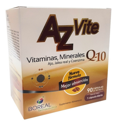 Azvite Multivitaminico Con: Coenzima Q10 Con 90 Cápsulas
