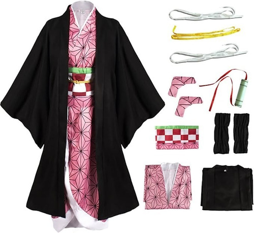 Disfraz Anime Kamado Nezuco Kimono Incluye Accesorios