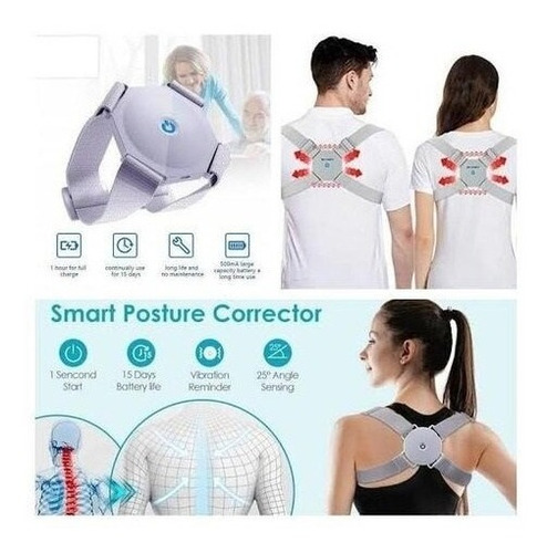 Imagen 5 de 9 de Corrector Postural Inteligente Sensor Mujer Hombre Usb