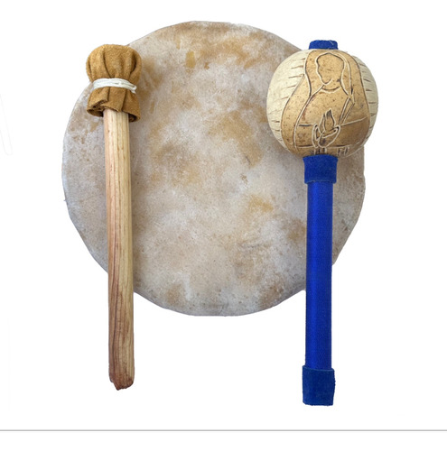 Oferta De Tambor  25 Cm, Sonaja Para Temazcal Y Cantos