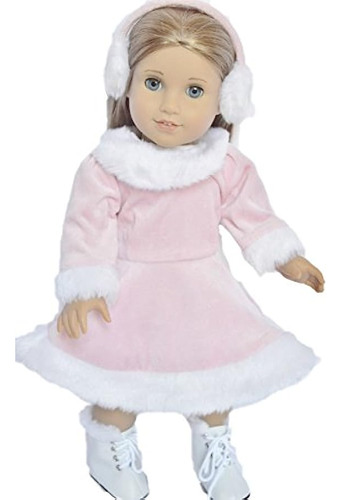 Traje De Patinaje Rosa Compatible American Girl Dolls -...