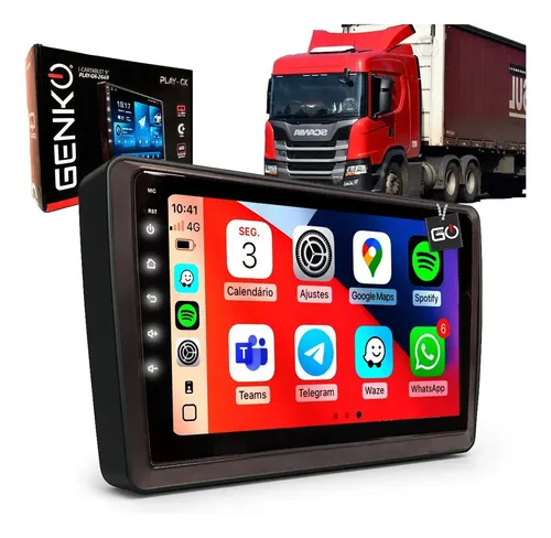 Central Multimídia Android 64gb Caminhão Scania Carplay Gps Cor Scania R420