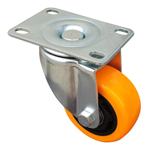 Kit 4 Ruedas Giratorias Pvc 75x32 Mm 2 C/ Freno Acero Mueble