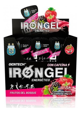 Iron Gel Cafeína X 24  20gr Unid Gentech Energía Sin Tacc