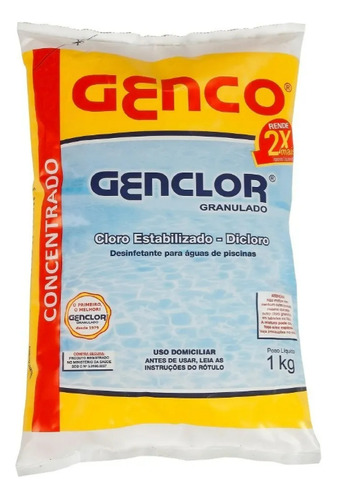 Genclor Cloro Estabilizado 100 Ativo Granulado 1 Kg Genco