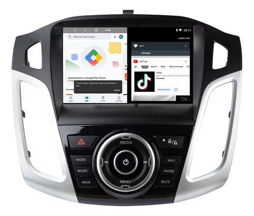 Multimidia Ford Focus Android 14 Carplay 2/32gb Wifi 9p 2cam