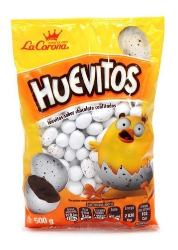 Caja Chocolate Huevitos La Corona Con 30 Paquetes De 500 Grs