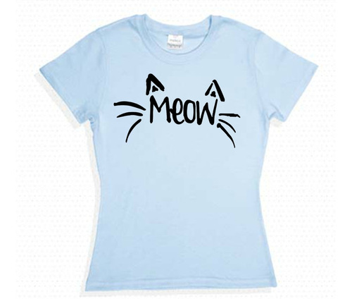 Playera Kawaii Miau Meow Algodón Gatito Camiseta + Regalo 