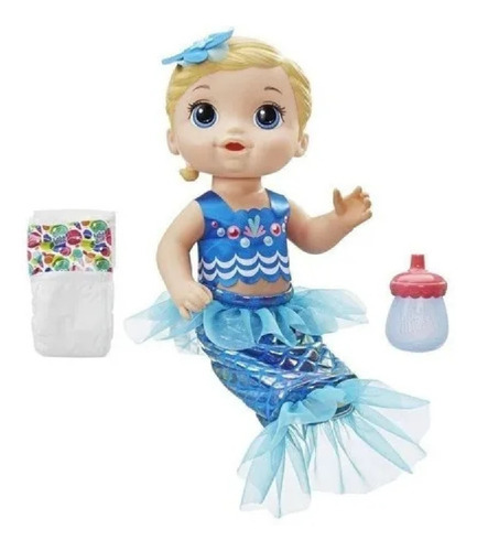 Boneca Nova Baby Alive Linda Com Calda De Sereia Loira