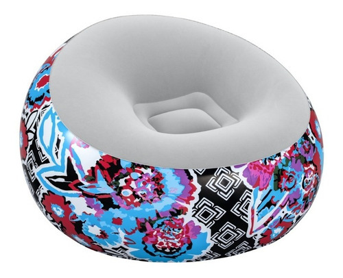 Sillón Puf Inflable  Floral  Bestway Mod. 75111 Color Azul