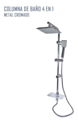 Llave Columna Ducha Moderna De Baño Tina 4 En 1 Cromada
