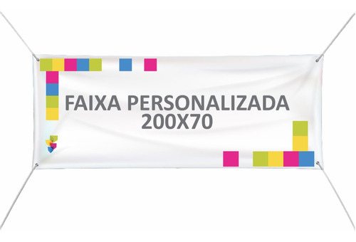  Faixa Lona 200cm X 70cm - Sua Arte Aqui