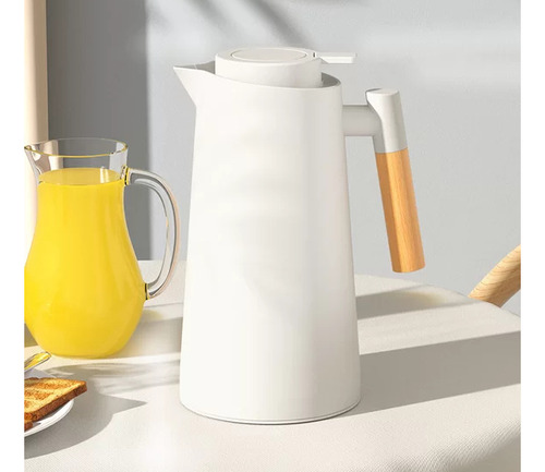 Botella térmica de 1 litro para café, té, té, bebida caliente, color blanco