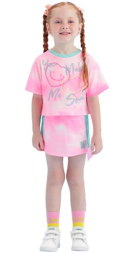 Imagem 3 de 4 de Conjunto Infantil Rosa Tie Dye Mon Sucré Smile 21154