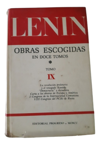 Lenin / Obras Escogidas / Tomo 9 / Ed Progreso Moscú