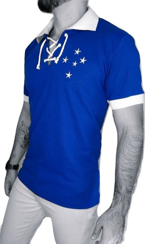 Camisa Polo Cruzeiro Retrô Cordinha