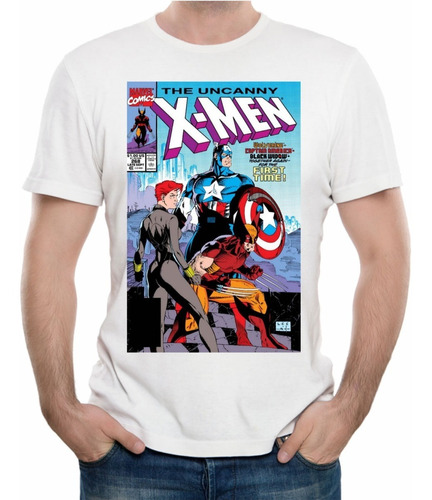 Playera Wolverine Y Capitan America Comic 
