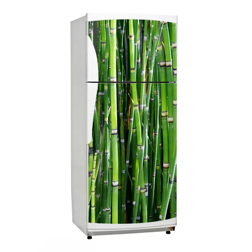 Vinilo Decorativo Heladera Plantas Bambu M1