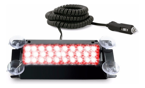 Giroflex Giroled Flash Interno Parabrisa Strobo Vermelho 12v Polícia Bombeiro Emergência Auto Socorro Efeitos De Luz