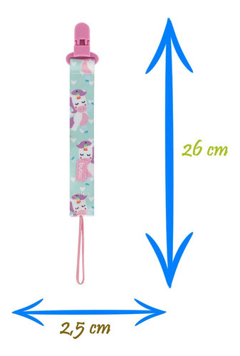 Prendedor Chupetas Buba Com Cordão Animal Fun Divertido Unicórnio