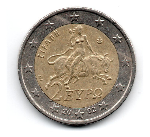 Grecia Moneda 2 Euro Año 2002 Km#188