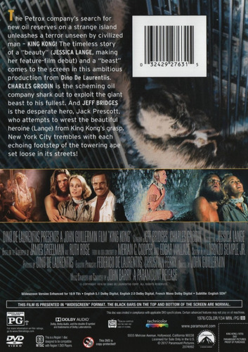 King Kong 1976 Jeff Bridges John Guillermin Pelicula Dvd
