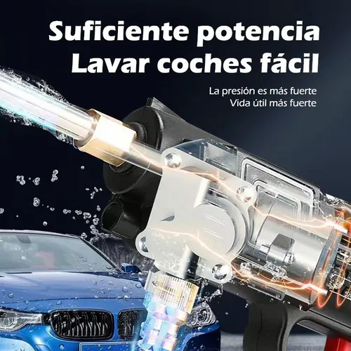 Pistola De Lavado Coche 48v Inalámbrico Alta Presión 2 Pilas