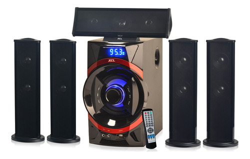 Equipo De Audio 5.1 Home Con Subwoofer, Bluetooth, Usb, Fm Color Negro