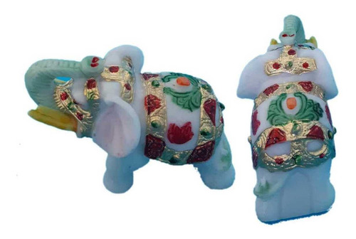 Imagem 4 de 4 de Trio De Elefantes Indianos Sabedoria Sorte Em Resina Pintada