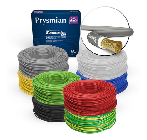 Fio Flexvel Prysmian Superastic 2,50mm 70g 750v Cores 100m