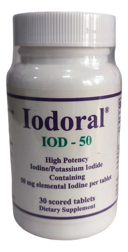 Iodo Iodoral. Iodine 50 Mg. 30 Tabletas. Importado 