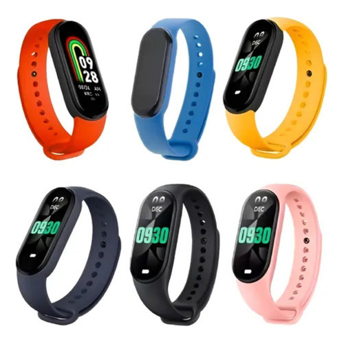Reloj Inteligente Smart Band M8 Deportes Presión Arterial Blanco Azul