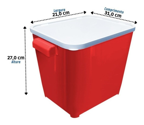 Porta Ração Pote Portátil Para Até 6 Kg Furacão Pet Cor Vermelho
