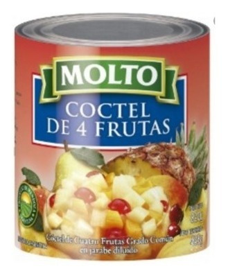 Molto Coctel De Cuatro Frutas Lata 820 Grs Pack 6 Unidades