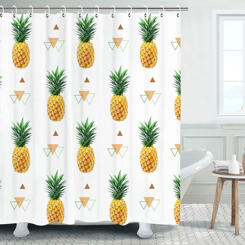 Livilan Cortina Ducha Tela Piña Verano Fruta Baño Decorativa