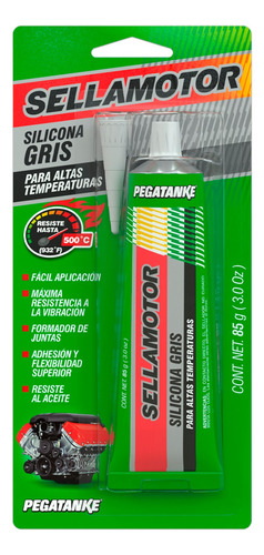 Pegatanke Silicon Gris Altas Temperaturas, 85gr Sellamotor