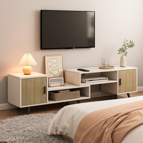 Mueble Tv Ajustable 140-190cm-puerta Vintage Moderna 85x35cm