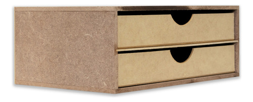 Gaveteiro P/ Arquivo De Escritorio C/ 2 Gavetas Em Mdf Cru