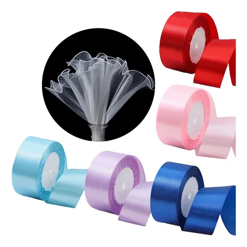 A Set Combinado De 5 Rollos De Cinta De Satén E Hilo
